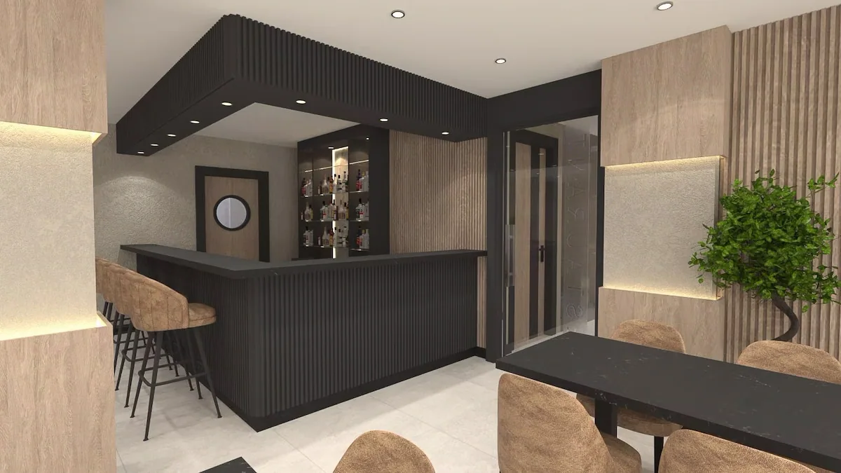 La Vita Es Bella Hotel — bar, özel üretim mobilya uygulaması 23